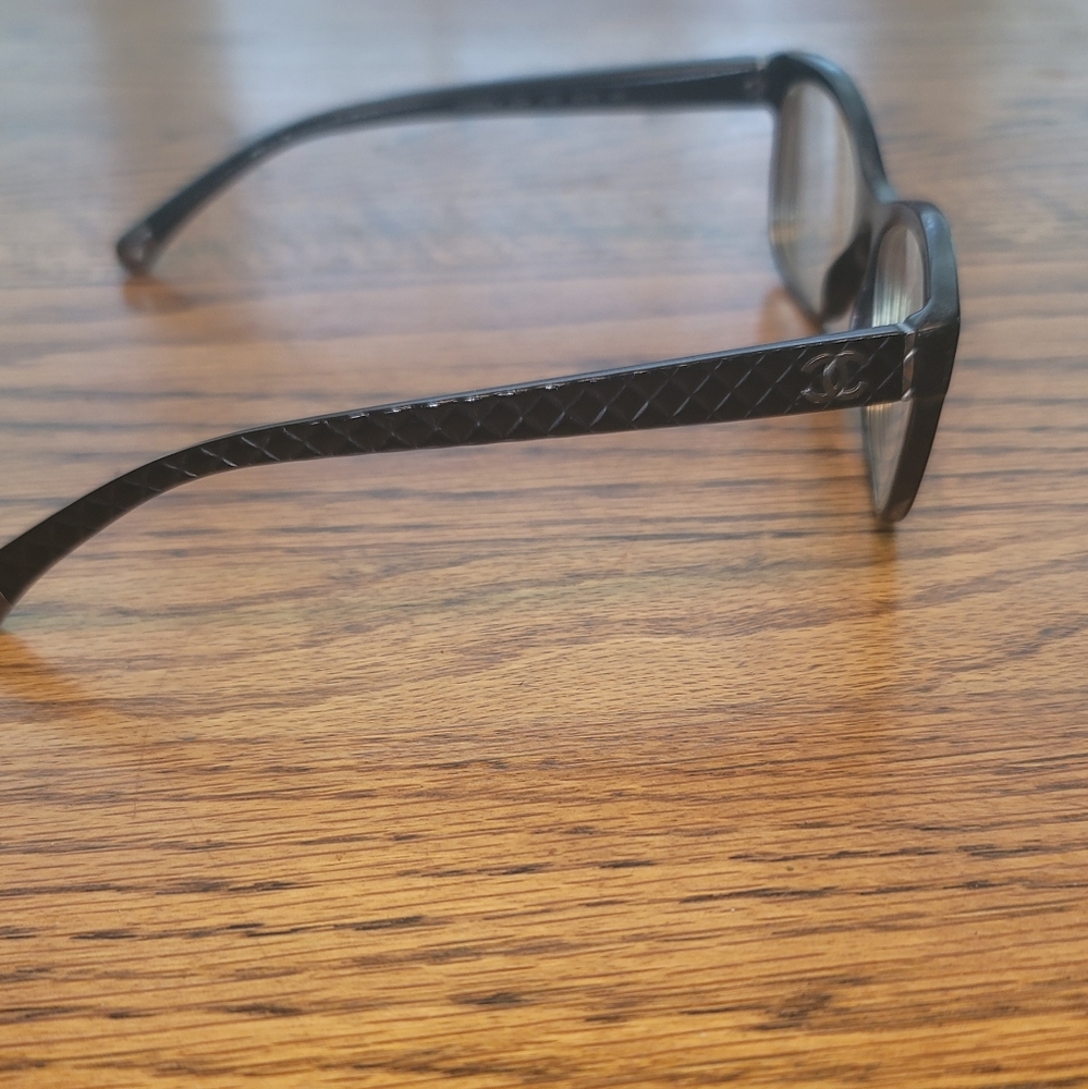 Chanel Iconic CC Signature Black Silver Pewter Optical Small Glasses Frame